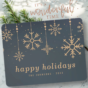 Modern Winter Snowflakes Christmas Holiday Card