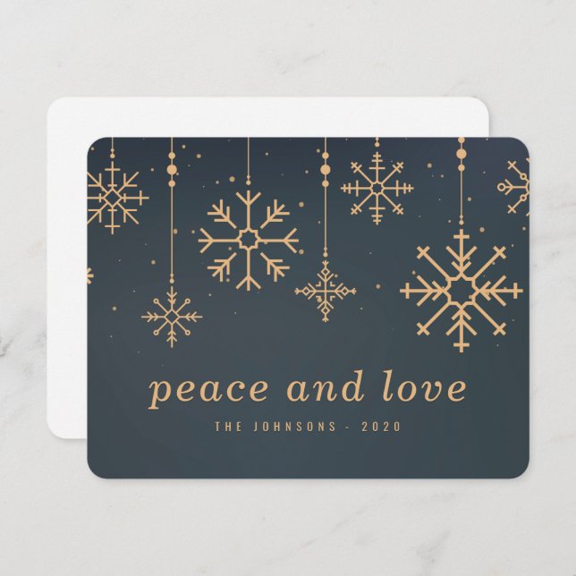 Modern Winter Snowflakes Christmas Holiday Card (Front/Back)