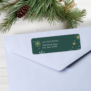 Modern Winter Snowflakes Green Holiday