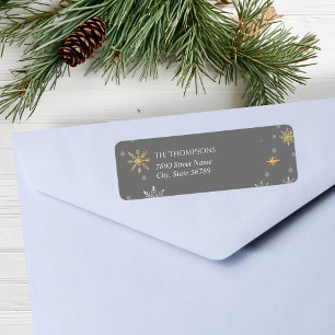 Modern Winter Snowflakes Grey Holiday