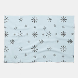 Modern Winter Snowflakes Kitchen Towel