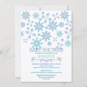 Modern Winter Snowflakes Neutral Baby Shower Invitation