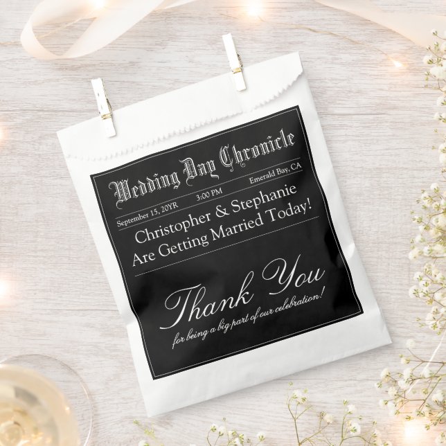Modern Winter Spring Summer Fall Classic Script Favour Bag (Clipped)