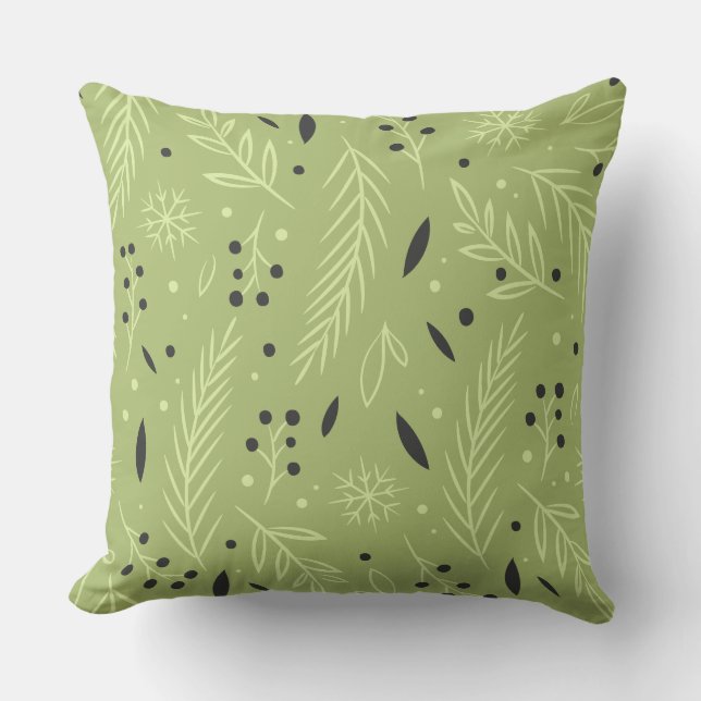Modern Winter Throw Pillow (Front)