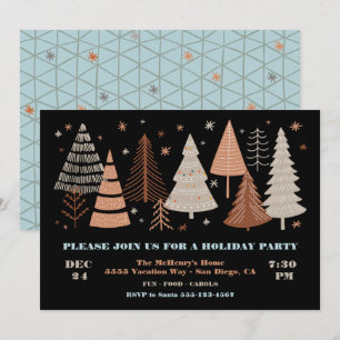 Modern Winter Trees Holiday Party Invitation