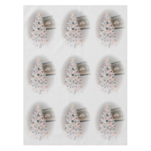modern winter white christmas tree tablecloth