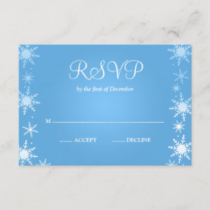 Modern Winter Wonderland Snowflake RSVP Card