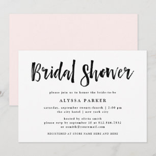 Modern Wish Black and White Bridal Shower Invitation