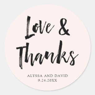 Modern Wish   Blush Pink Wedding Classic Round Sticker