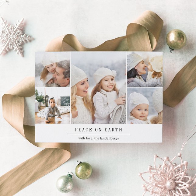 Modern Wish Holiday Photo Card w/ Editable Message (Creator Uploaded)