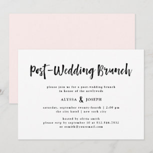 Modern Wish   Post Wedding Brunch Black and White Invitation