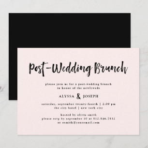 Modern Wish   Post Wedding Brunch Blush Pink Invitation