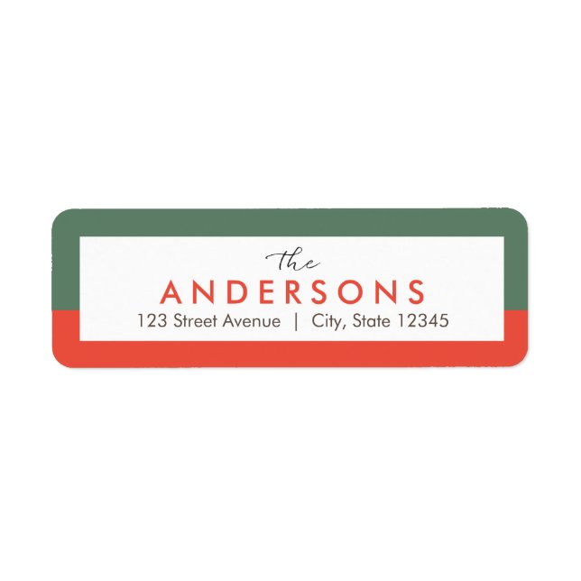 Modern Wishes EDITABLE COLOR Holiday Address Label (Front)