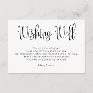 Modern wishing well simple. Script Wedding inserts
