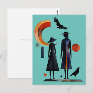 Modern Witches - an abstract artwork 2 - Fan Fun Postcard