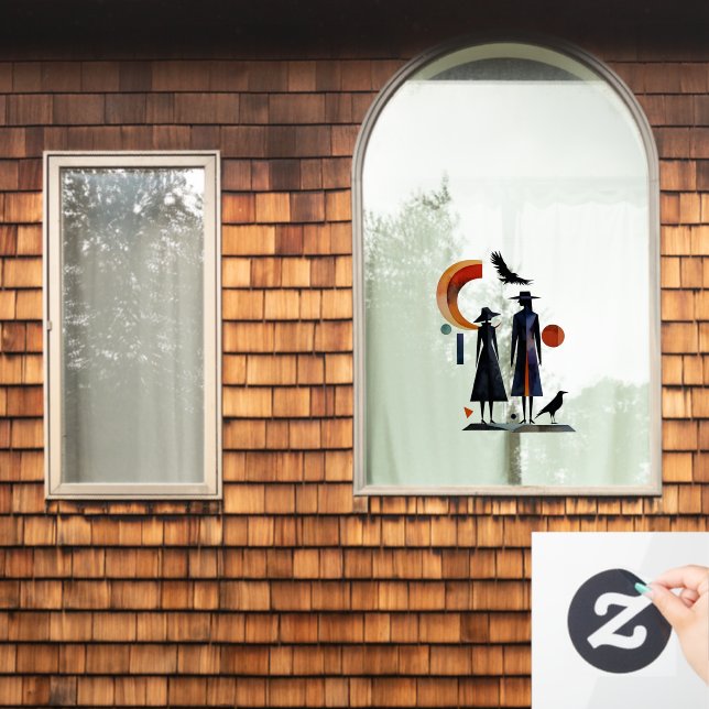 Modern Witches - an abstract artwork 2 - Fan Fun Window Cling (Home Window)