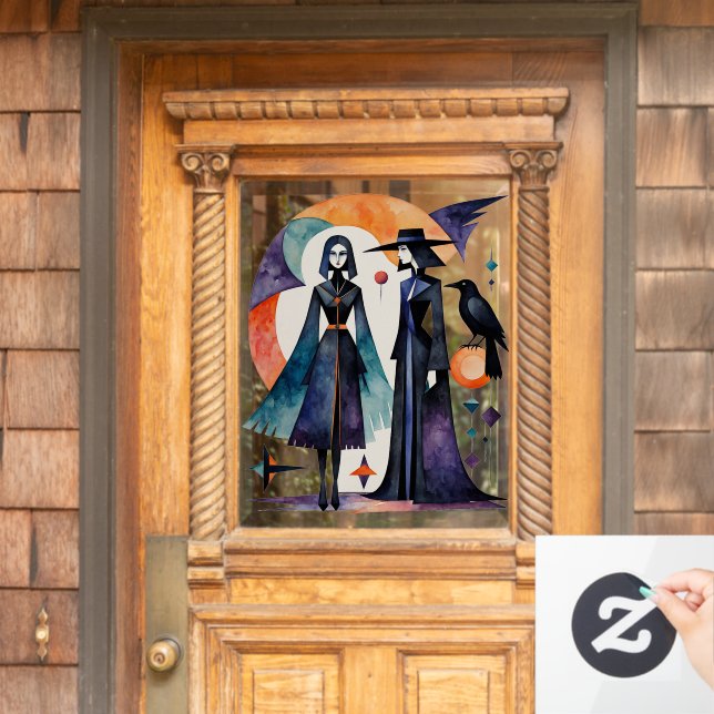 Modern Witches - an abstract artwork 5 - Fan Fun Window Cling (Home Door)