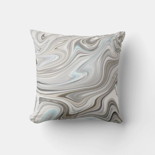 Modern Withe Marble Throw Pillow (Front)
