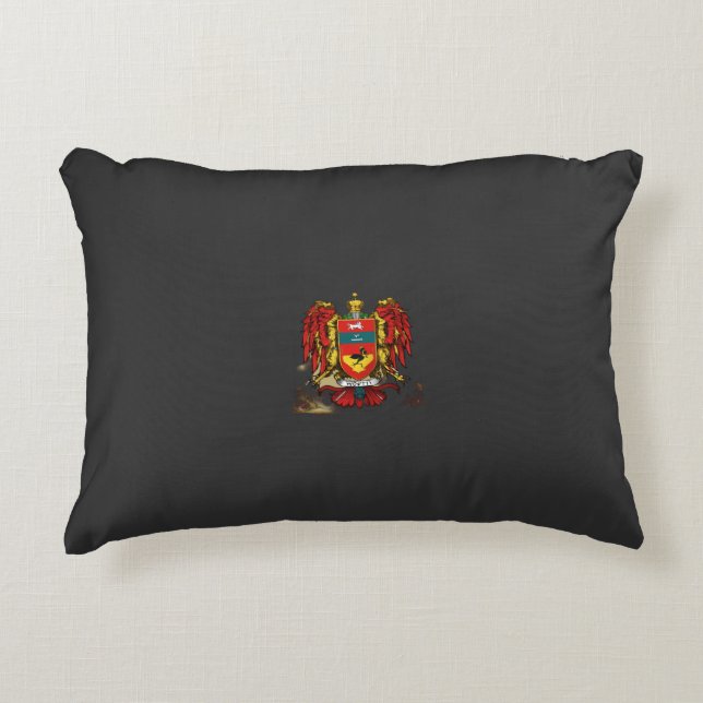 Modern Woiti Family Coat of Arms Accent Pillow (Front)
