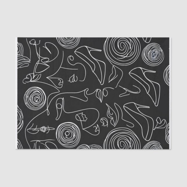 Modern Woman Abstract in Line Tissue Paper (Front)