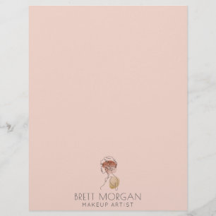 Modern Woman Makeup Artist Blush Pink Letterhead