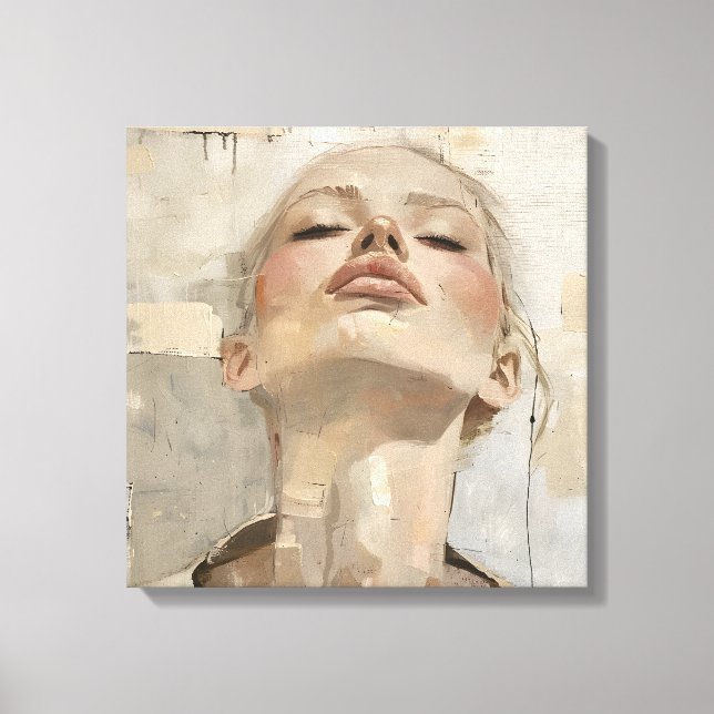 Modern Woman Portrait Painting Aesthetic Canvas Print (Front)