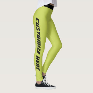 Modern Women Fun Sportswear Green Black Customized Leggings