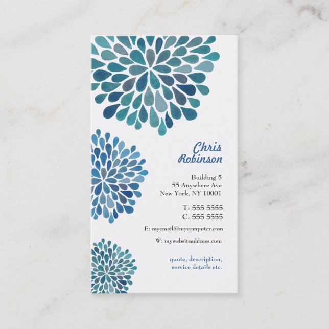 Modern Womens Floral Business Card Template (Front)