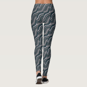 Modern  Women's Rustic Blue & Grey Leggings
