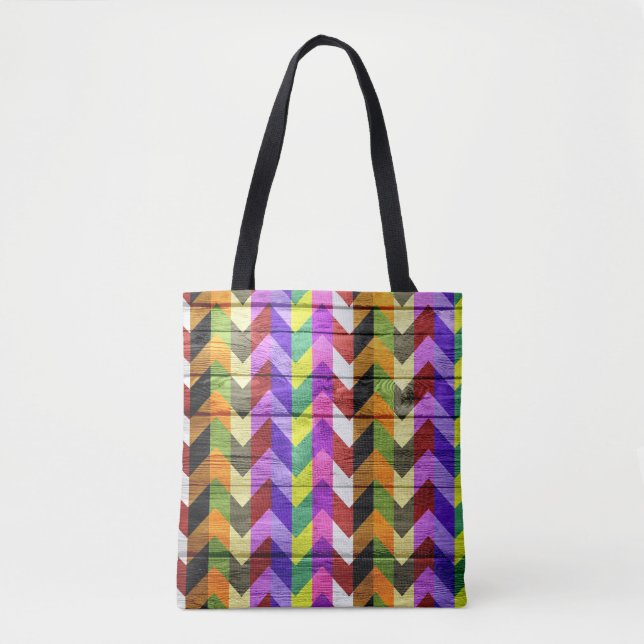 Modern Wood Colourful Chevron Pattern #31 Tote Bag (Front)