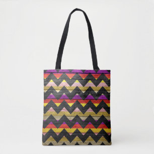 Modern Wood Colourful Chevron Pattern #46 Tote Bag