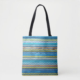 Modern Wood Colourful Chevron Pattern #6 Tote Bag