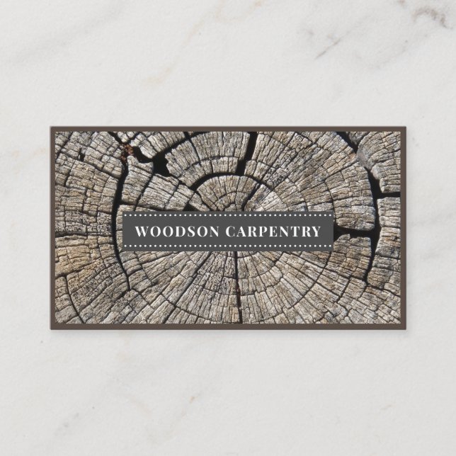 Modern Wood Grain Carpenter Woodworker Business Ca Business Card (Front)