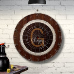 Modern Wood Hue Burnt Hickory and Chestnut Dartboard<br><div class="desc">The Modern Wood Hue Burnt Hickory and Chestnut Dart Board makes a great family activity. It is an excellent addition to your game room or parties. Easily personalize this graphic design with your Monogram.</div>