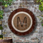 Modern Wood Hue Chestnut and Baywood Dartboard<br><div class="desc">The Modern Wood Hue Chestnut and Baywood Dart Board makes a great family activity. It is an excellent addition to your game room or parties. Easily personalize this graphic design with your Monogram.</div>