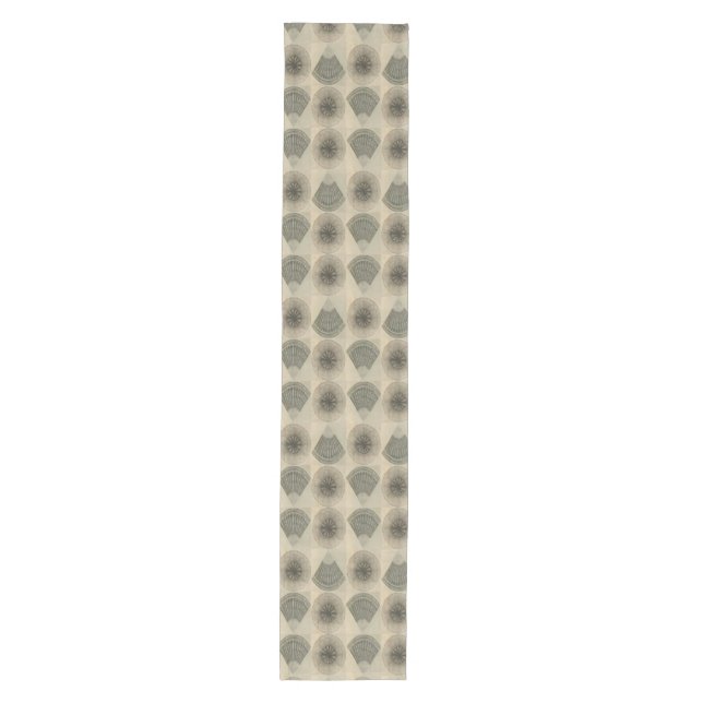 Modern Wood Intarsia Geometric Seamless Pattern Medium Table Runner (Front)