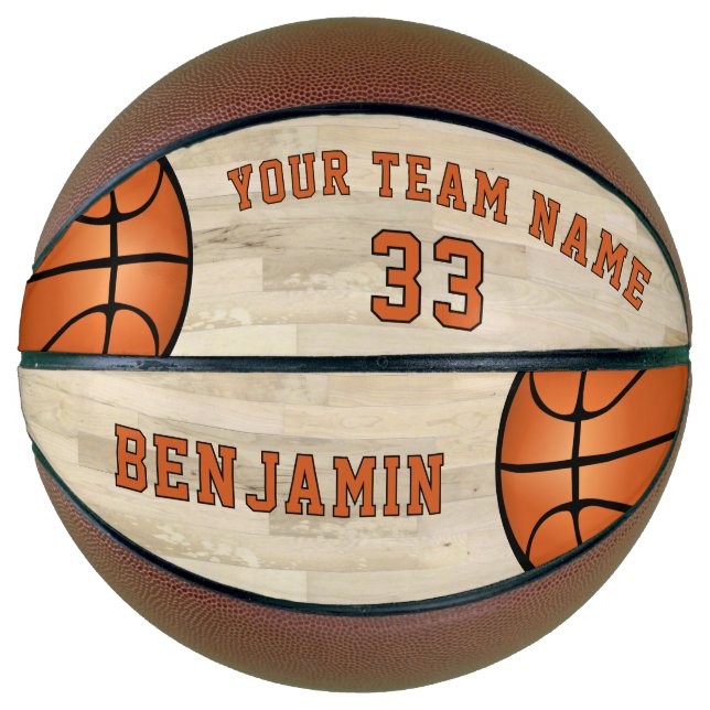 Modern Wood Player Name Team Number  Basketball (Front)