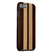 Modern Wood Rosewood Stripes Pattern Wood Grain Case-Mate iPhone Case (Back/Right)