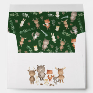 Modern Woodland Forest Animals Return Address Envelope