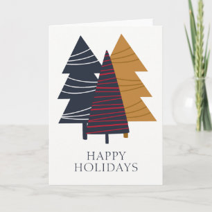 Modern Woodland Tree Themed Christmas Personalized Holiday Card