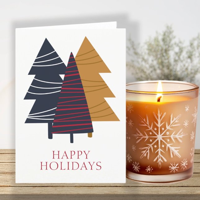 Modern Woodland Tree Themed Christmas Personalized Holiday Card (Modern Woodland Tree Themed Christmas Personalized Holiday Card by Ricaso. Simple and elegant card)