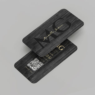 Modern Woodwork Carpentry Black Wood Business Card