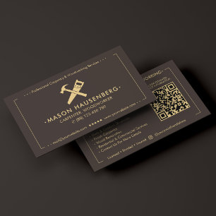 Modern Woodworker Carpenter Deck Builder Espresso Business Card
