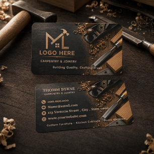 Modern Woodworking Branding Template   Carpenter Business Card