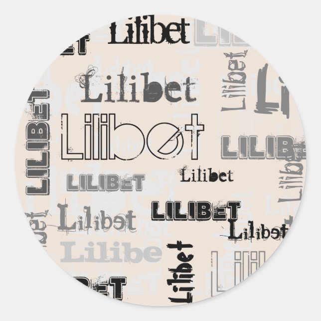 Modern Wordcloud Boys Girls NAME Personalized      Classic Round Sticker (Front)