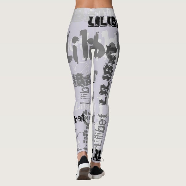 Modern Wordcloud Boys Girls NAME Personalized      Leggings (Back)