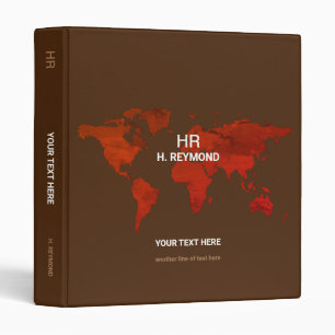 Modern World Map BROWN BINDER 