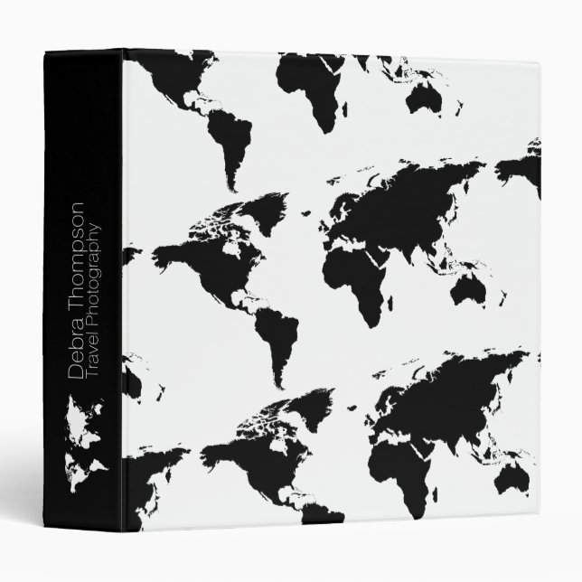 modern world maps travel personalized binder (Front/Spine)