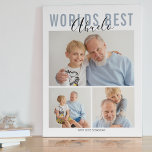 Modern Worlds Best Abuelo 3 Photo Plaque<br><div class="desc">A modern photo collage birthday,  christmas,  fathers day,  special occassion gift,  featuring 3 photos,  and editable text,  perfect for Dad,  Grandpa,  Mom,  Grandma or any relative. The text font style,  size and background colour can be changed by clicking on customize further link after personalizing.</div>
