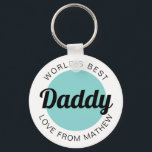 Modern World's Best Daddy Grandpa Teal Green Keychain<br><div class="desc">Modern World's Best Daddy Grandpa Teal Green keychain</div>